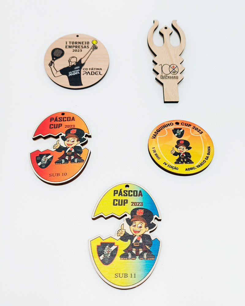 Medalhas Madeira com Impressão
